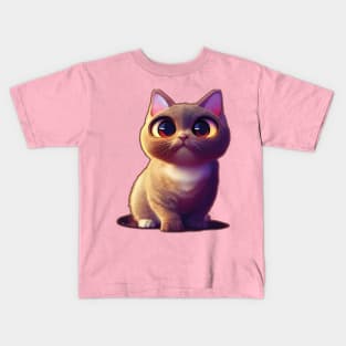 Cute Cat with Cute Eyes Kids T-Shirt